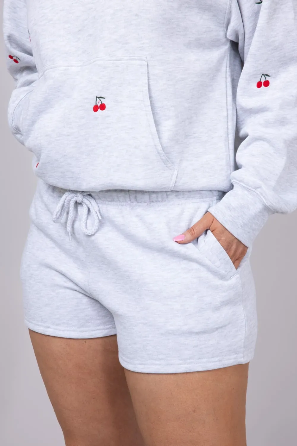 1897 Active Basic Fleece Shorts for Women in Ice Grey | H420-ICEGREY
