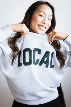1897 Active Chenille Patch Local Crewneck for Women in Ice Grey | GT813-ICEGREY