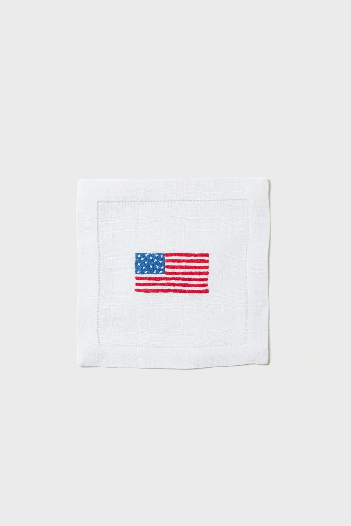 American Flag Embroidered Cocktail Napkins Set of 4