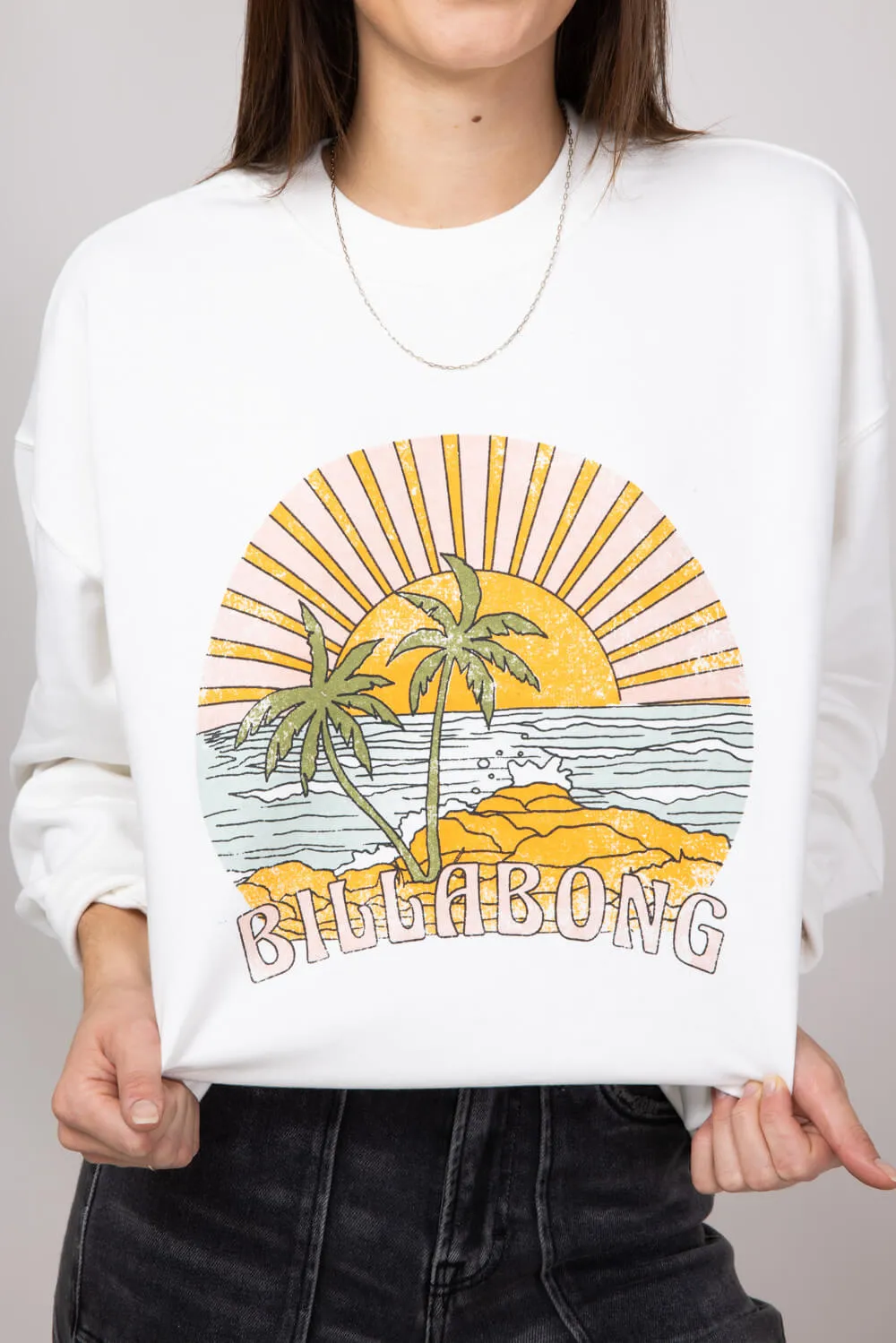 Billabong Island Life Sweatshirt for Women in White | 24B464405-SCS