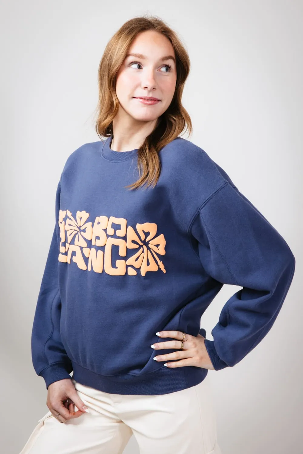 Billabong Tiki Vibe Kendall Sweatshirt for Women in Blue Surf | UBJFT00194-BJNW