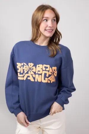 Billabong Tiki Vibe Kendall Sweatshirt for Women in Blue Surf | UBJFT00194-BJNW