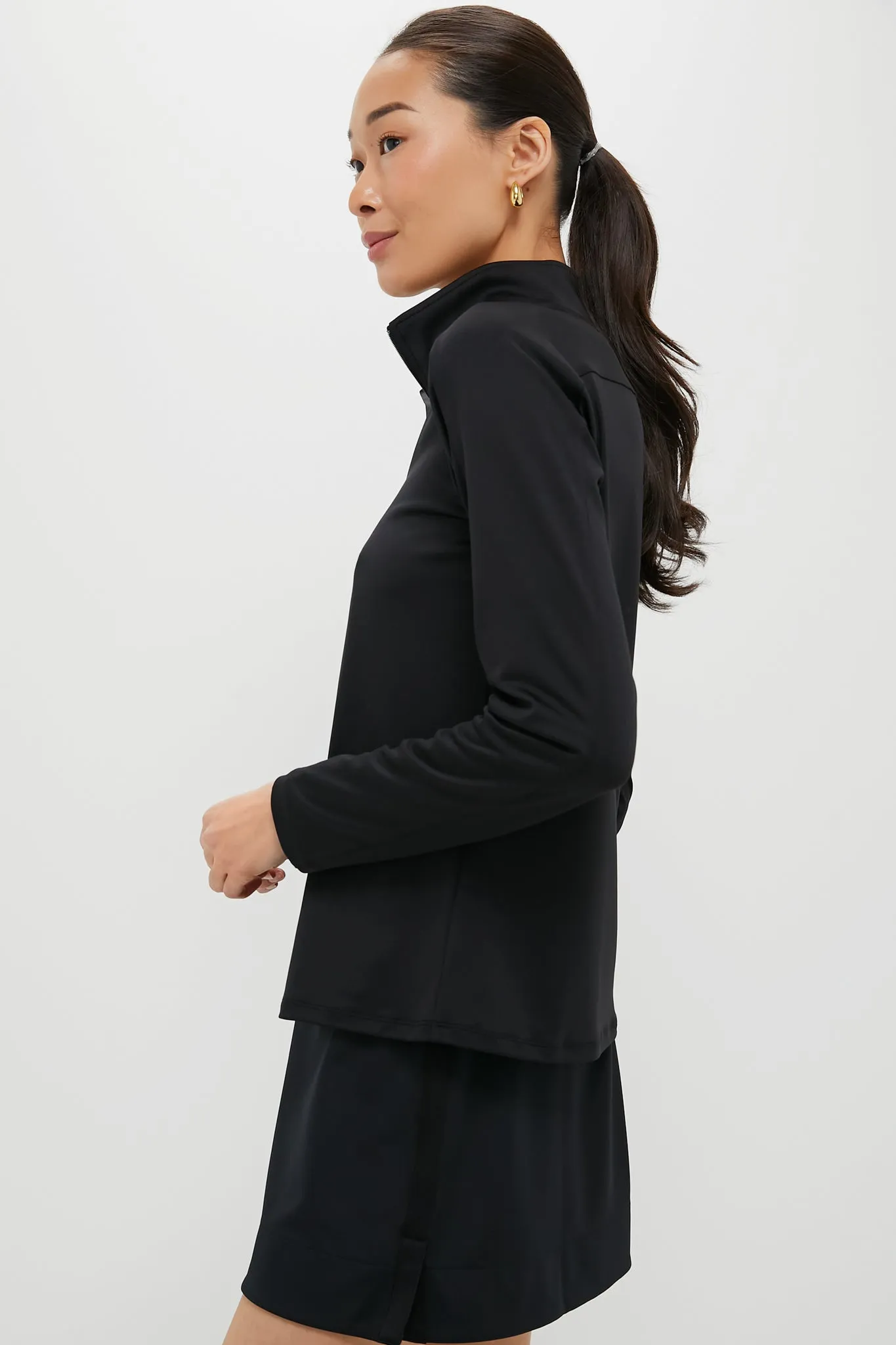 Black Carver Quarter Zip Tee