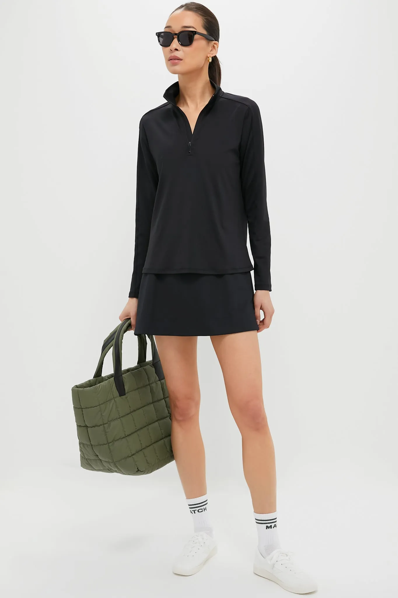 Black Carver Quarter Zip Tee