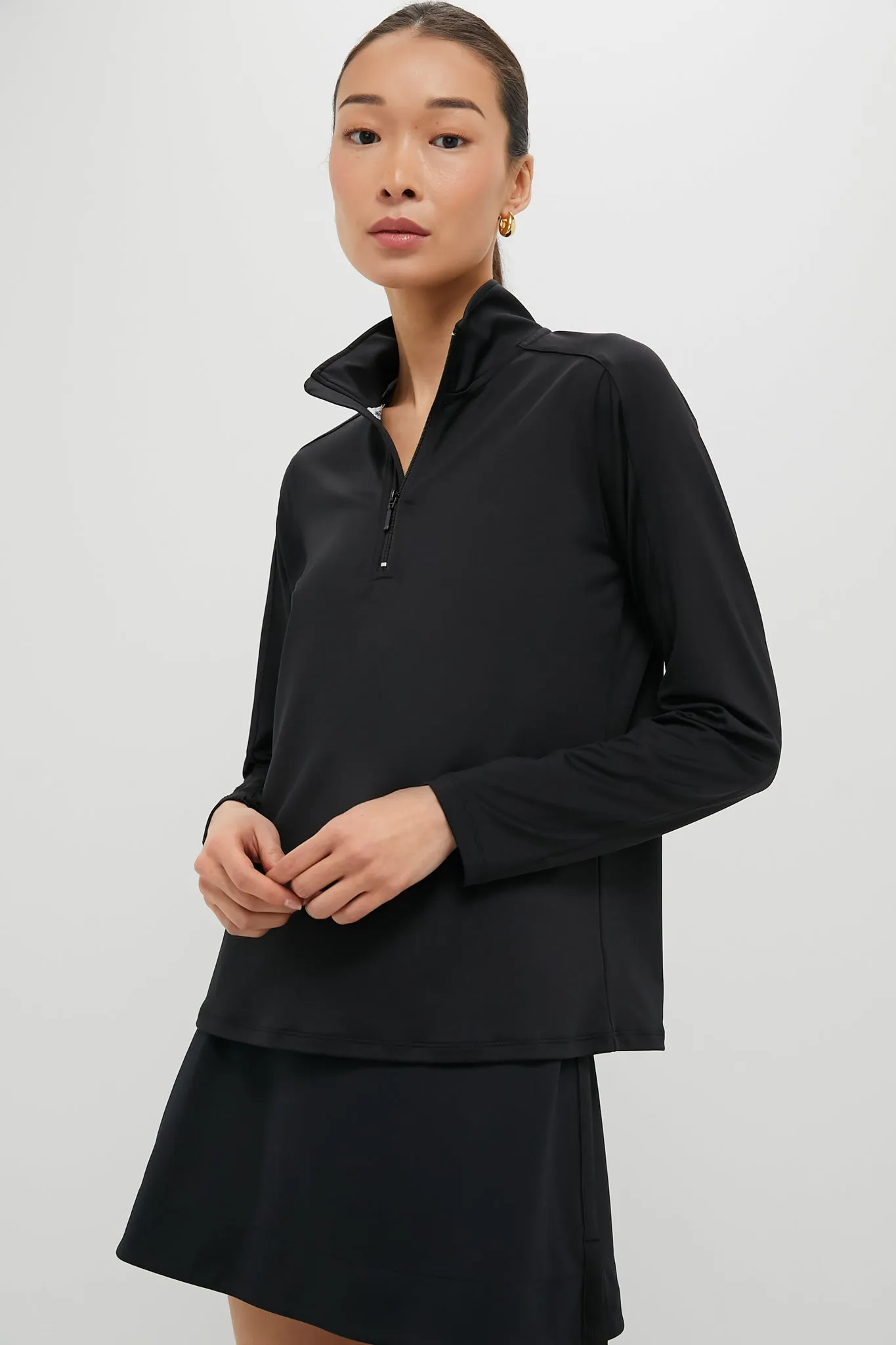 Black Carver Quarter Zip Tee