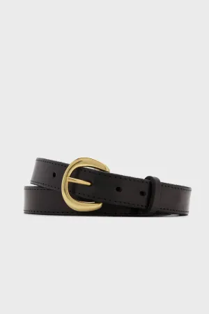 Black Custom 1" Bridle Leather Belt with Name Plate