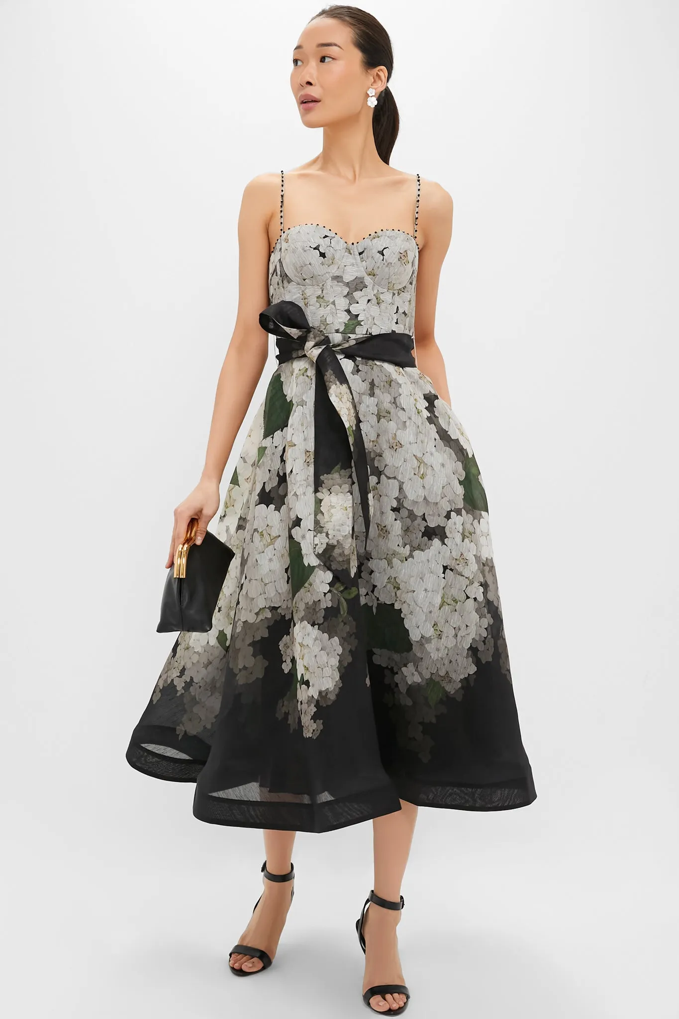 Black Hydrangea Balance Picnic Dress