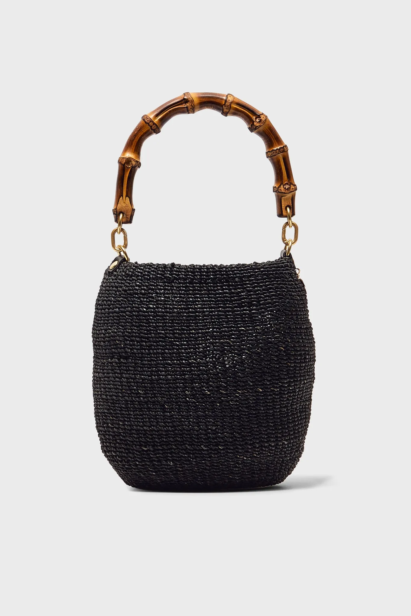 Black Pot De Miel Bag with Bamboo Handle