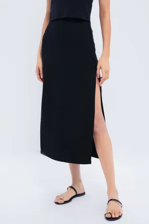 Black Rio Side Slit Skirt