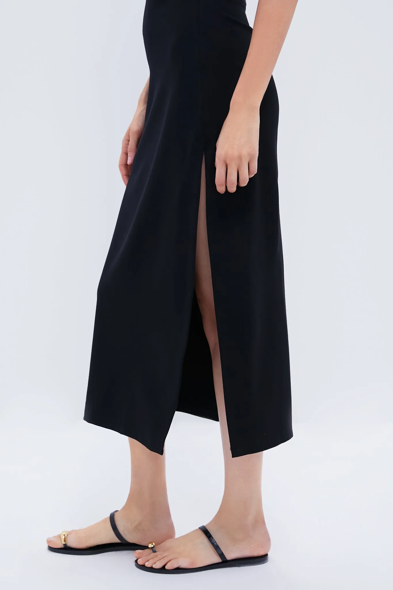 Black Rio Side Slit Skirt