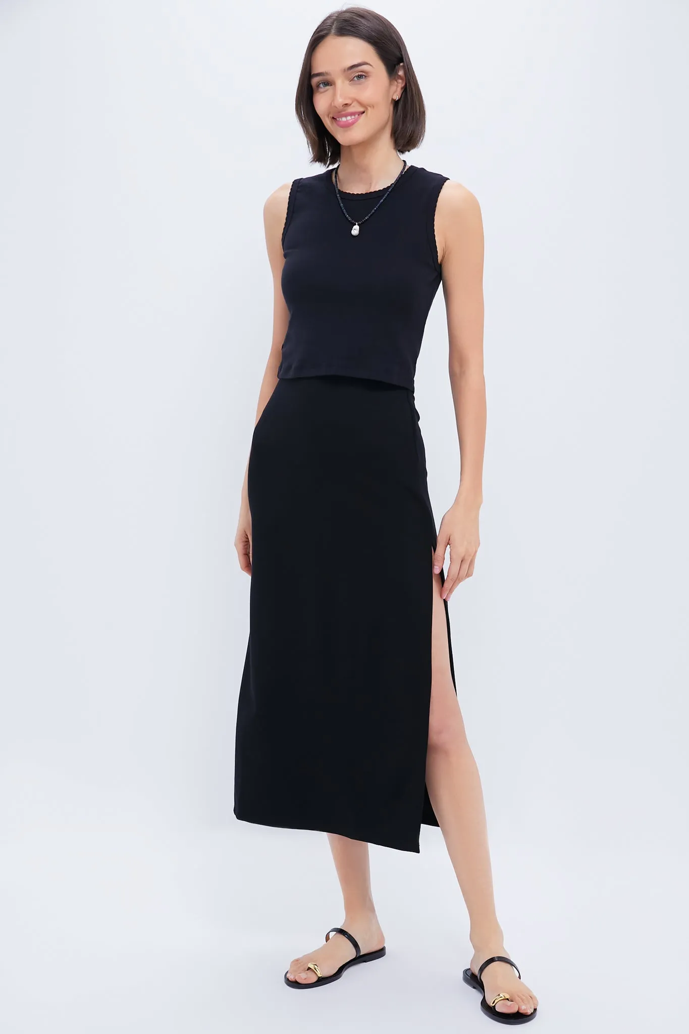 Black Rio Side Slit Skirt