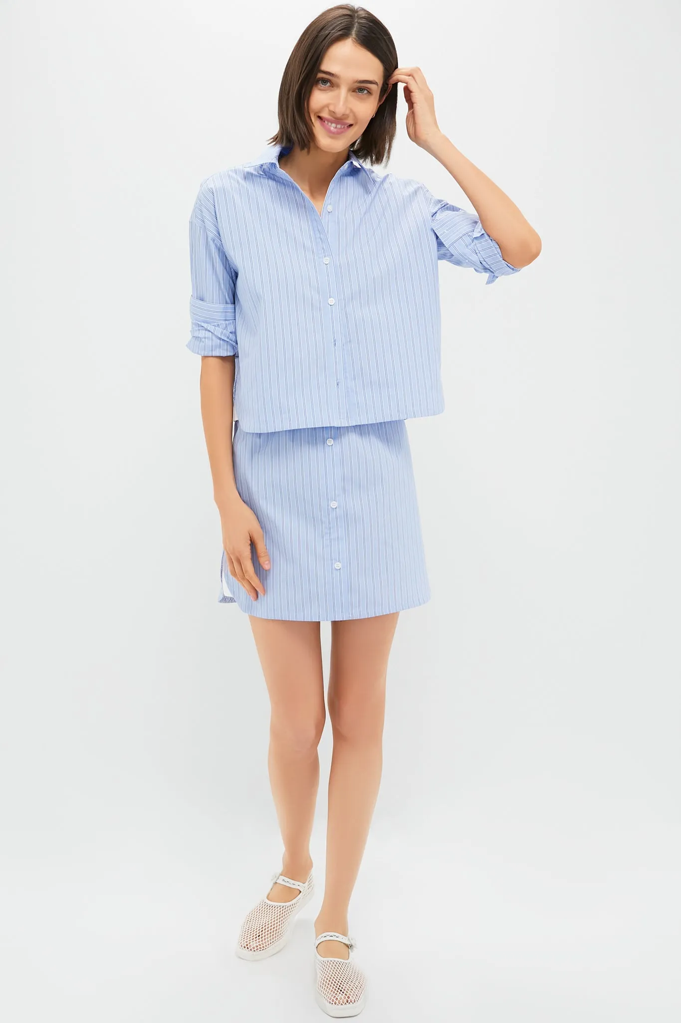 Blue and White Stripe Frankie Skirt