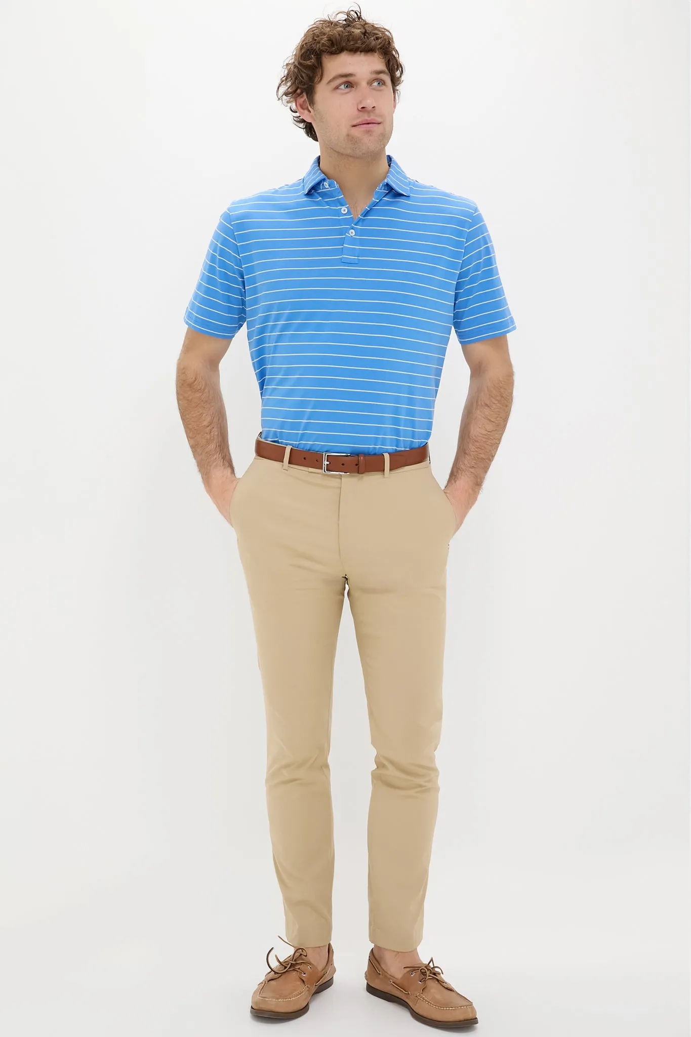 Blue Poppy Crown Comfort Ross Stripe Polo