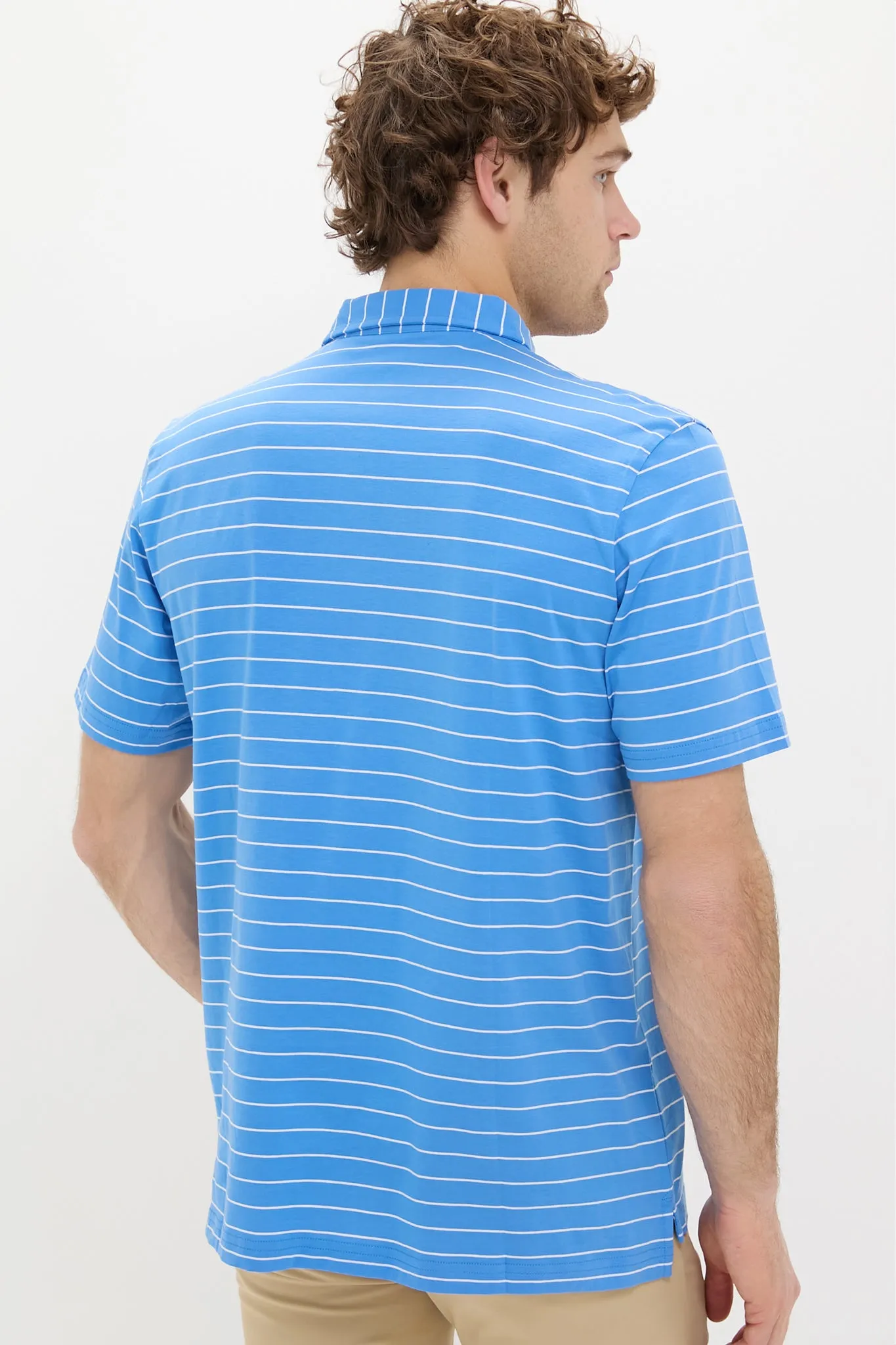 Blue Poppy Crown Comfort Ross Stripe Polo