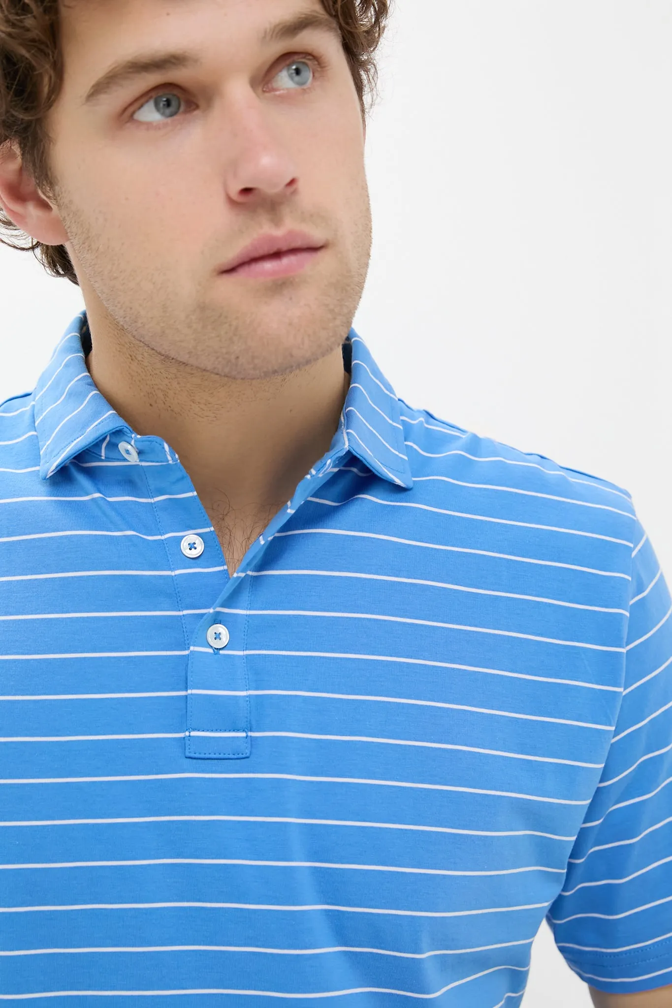 Blue Poppy Crown Comfort Ross Stripe Polo