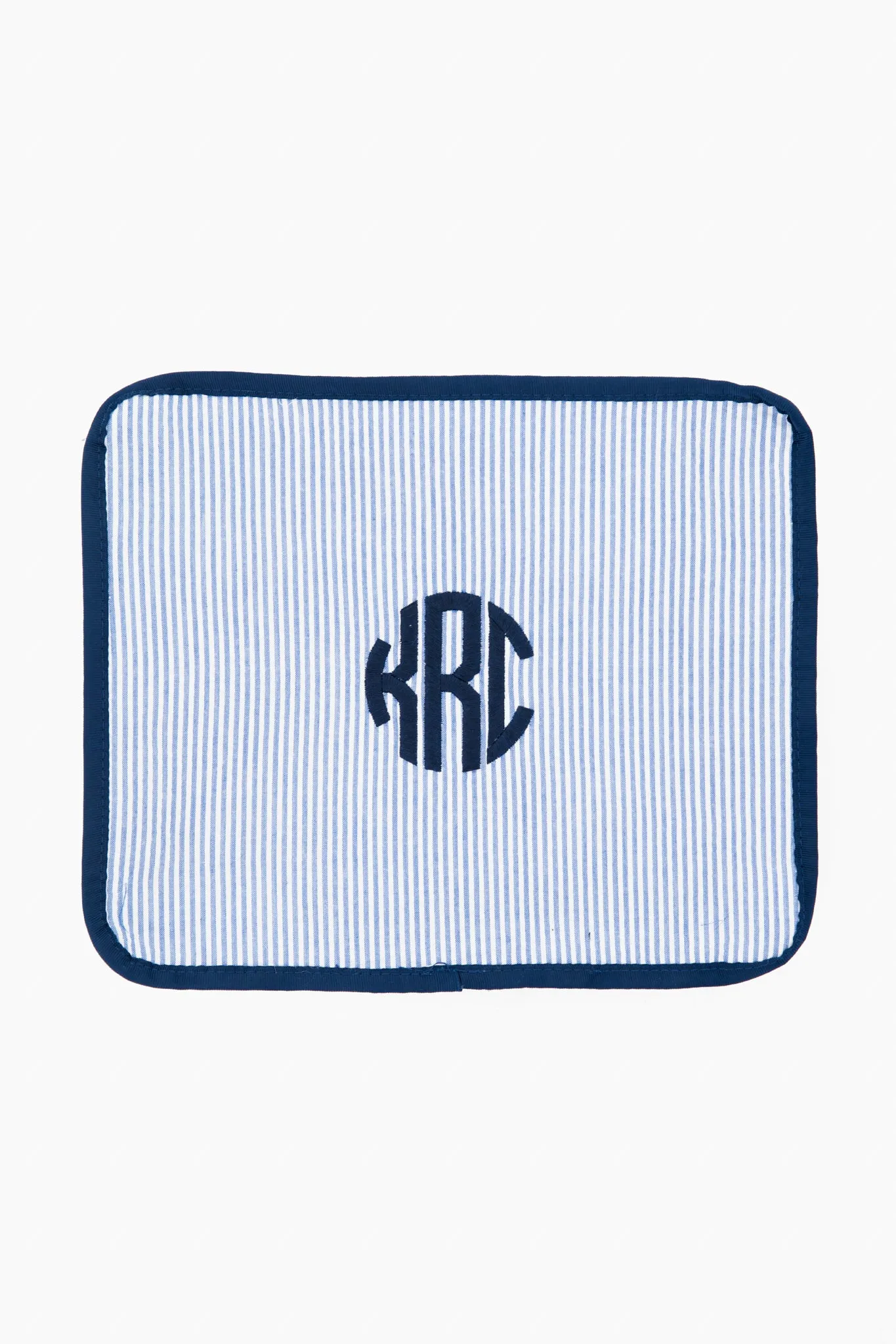 Blue Seersucker Travel Set