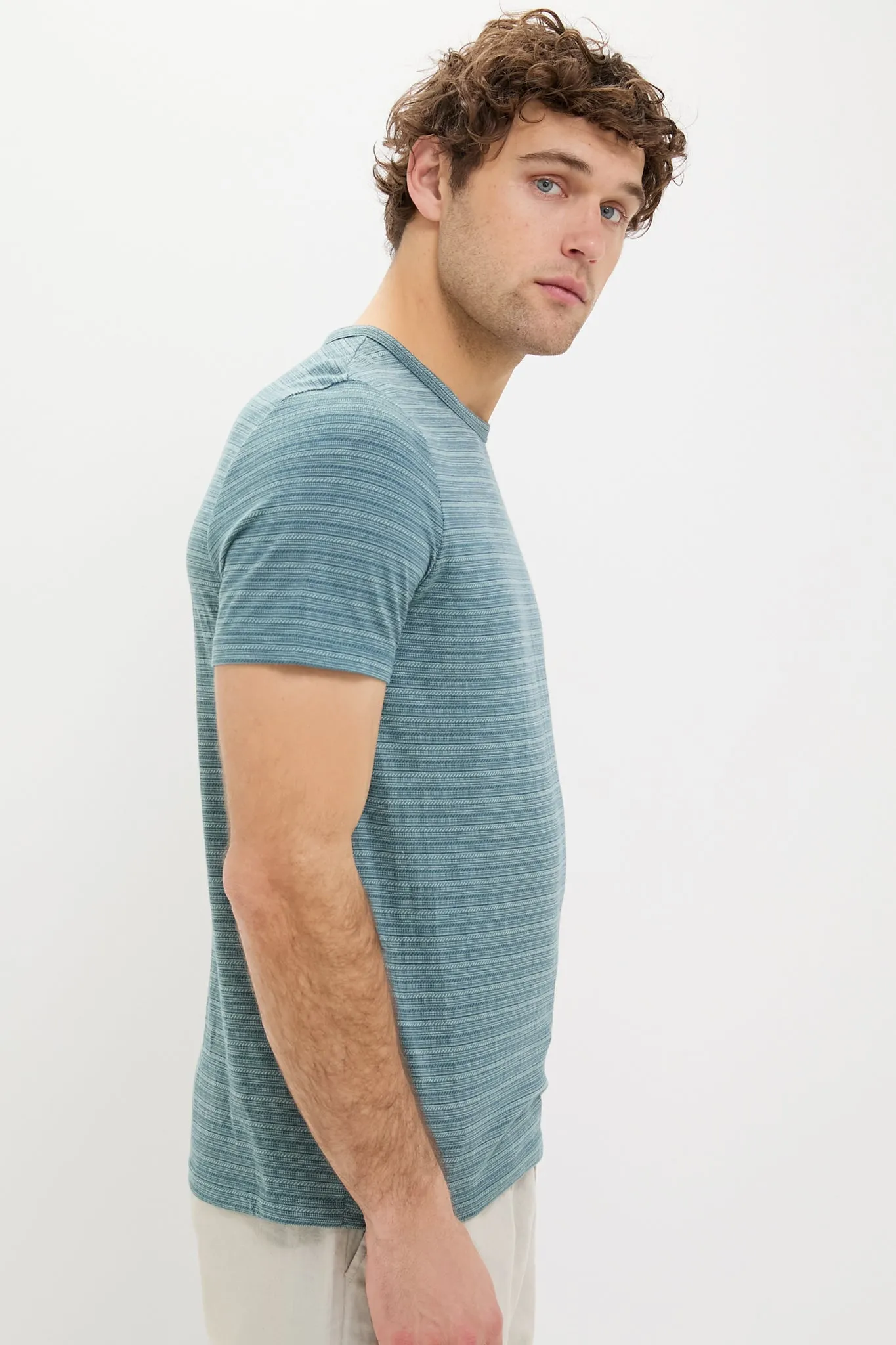 Blue Spruce Signature Crew Stripe Tee