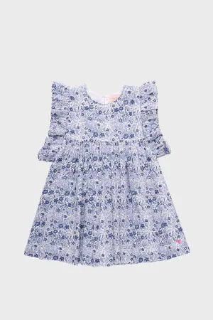 Blue Verbina Floral Sarita Dress