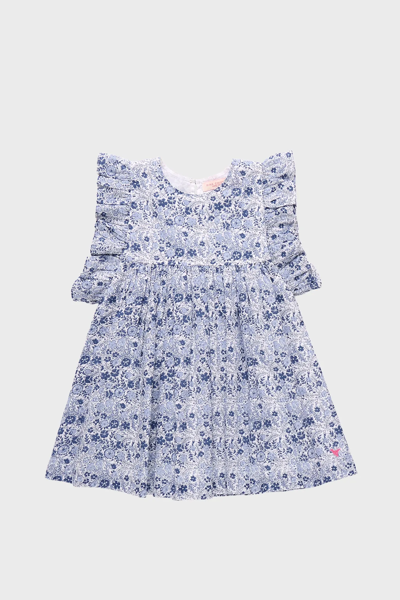 Blue Verbina Floral Sarita Dress