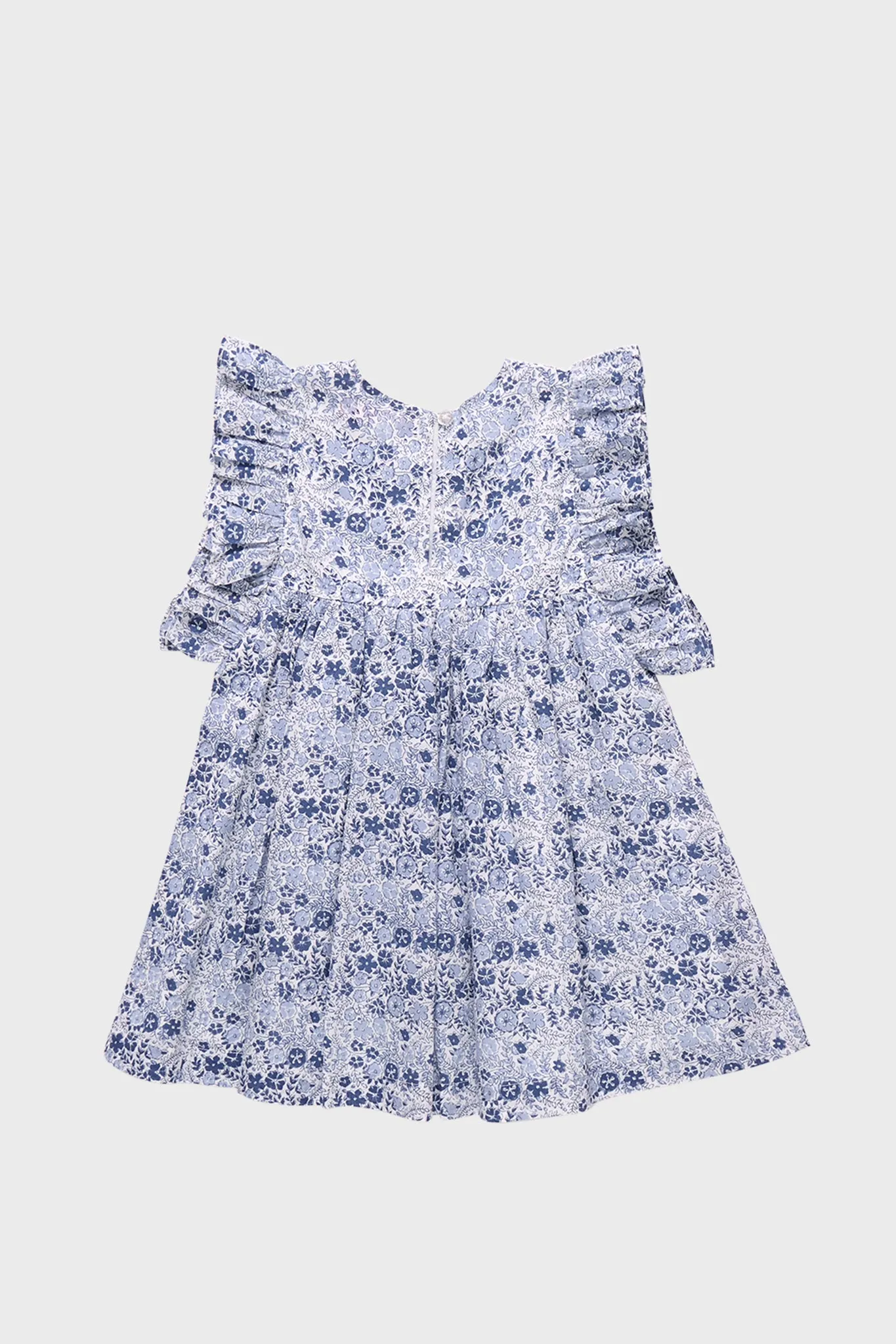 Blue Verbina Floral Sarita Dress