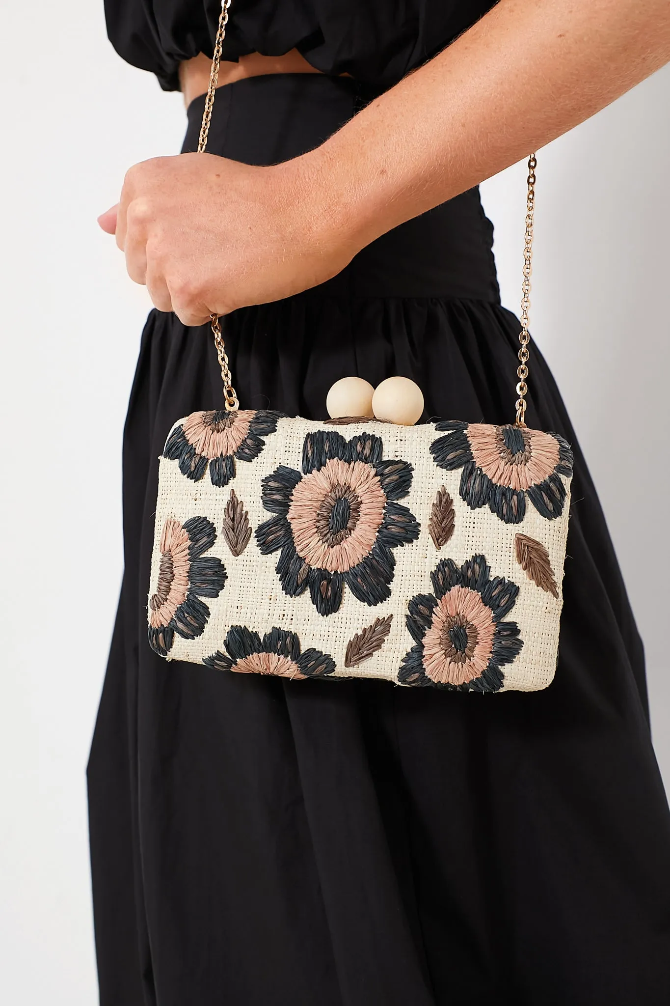 Brown Floral Bryn Clutch