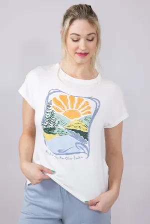 C&C California Lake Camille Every Day T-Shirt for Women in White | 89A01814D-J108