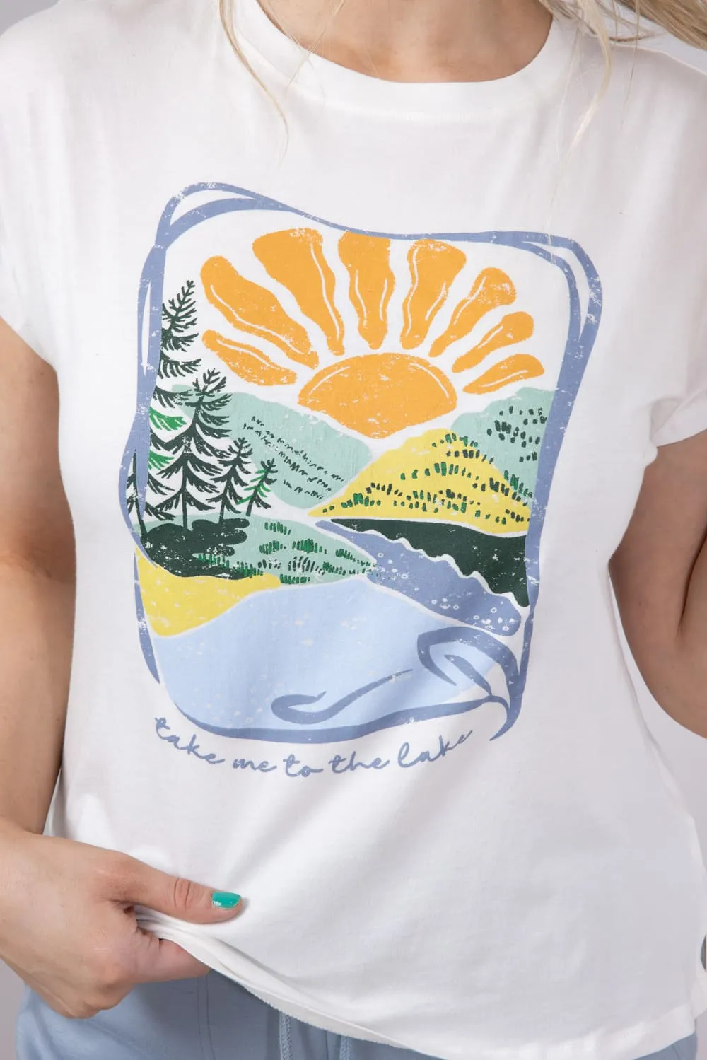 C&C California Lake Camille Every Day T-Shirt for Women in White | 89A01814D-J108
