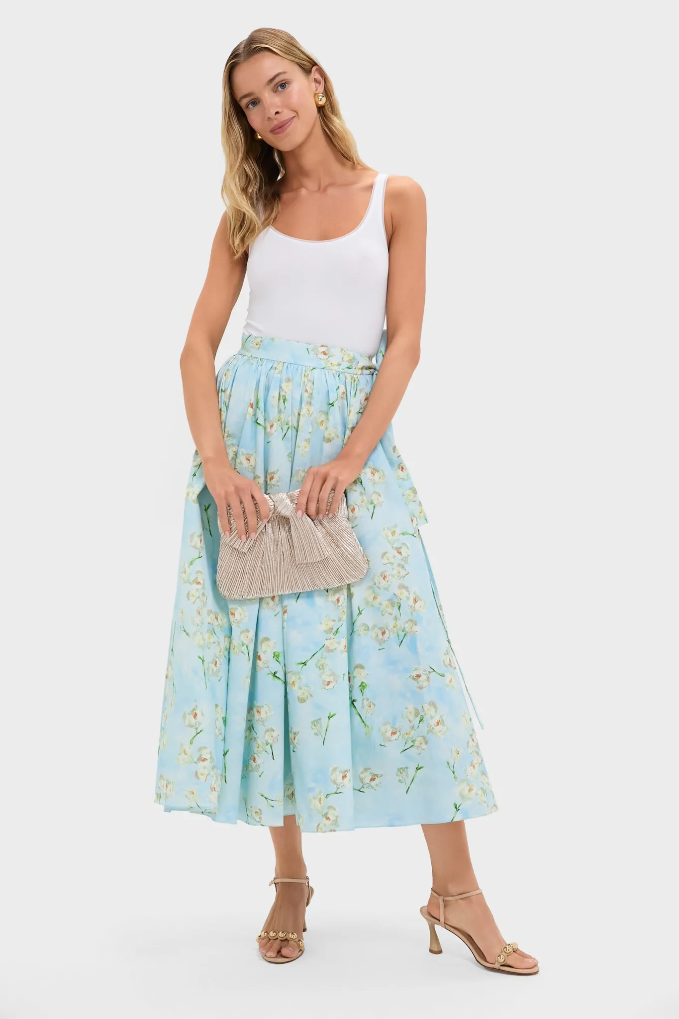 Champagne Shimmer Rayne Pleated Frame Clutch