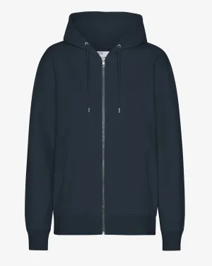 Classic Organic Zip Hood - Navy Blue