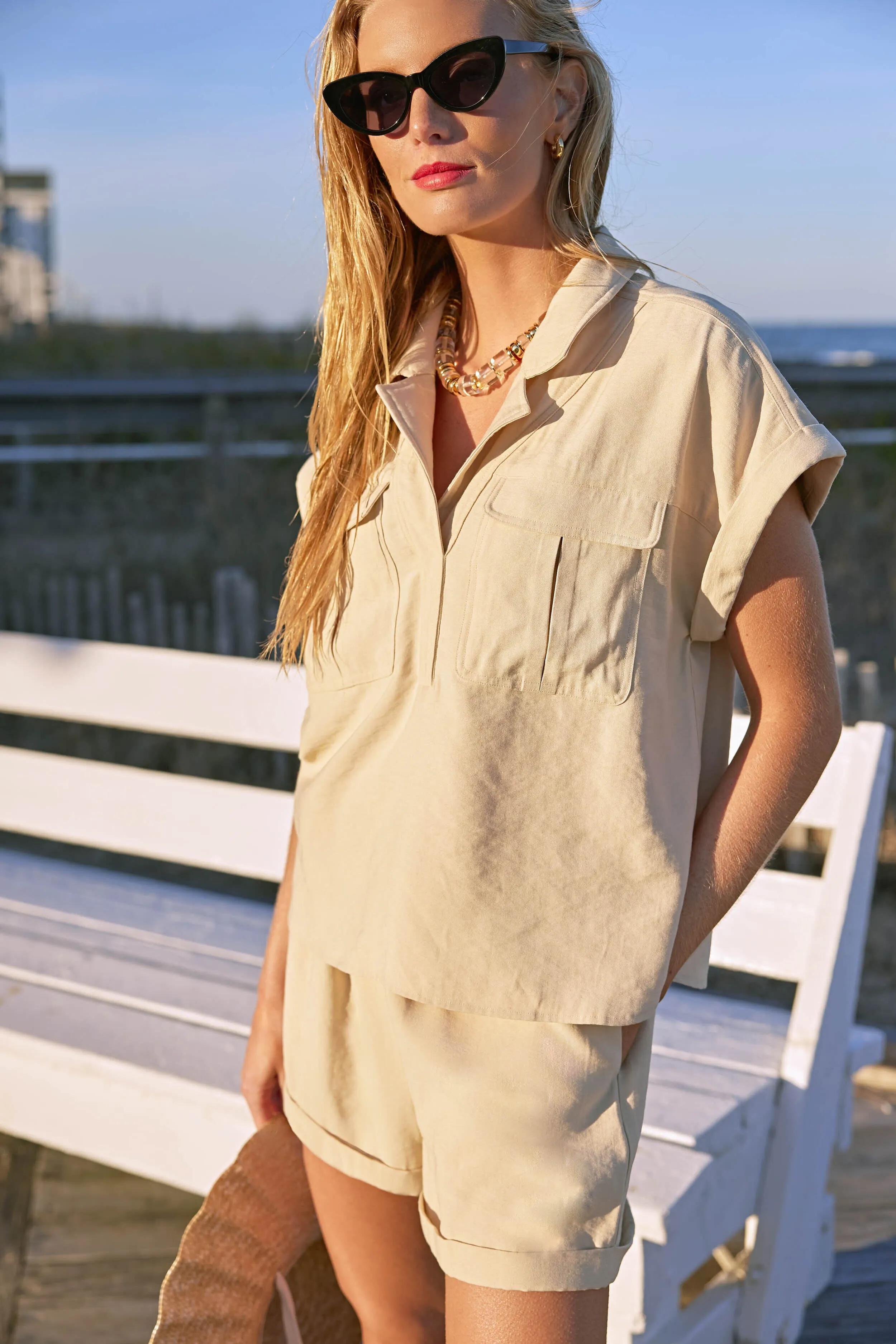Clear and Gold Sadie Necklace