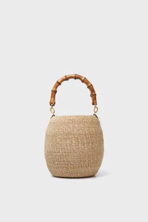 Cream Pot De Miel Bag with Bamboo Handle