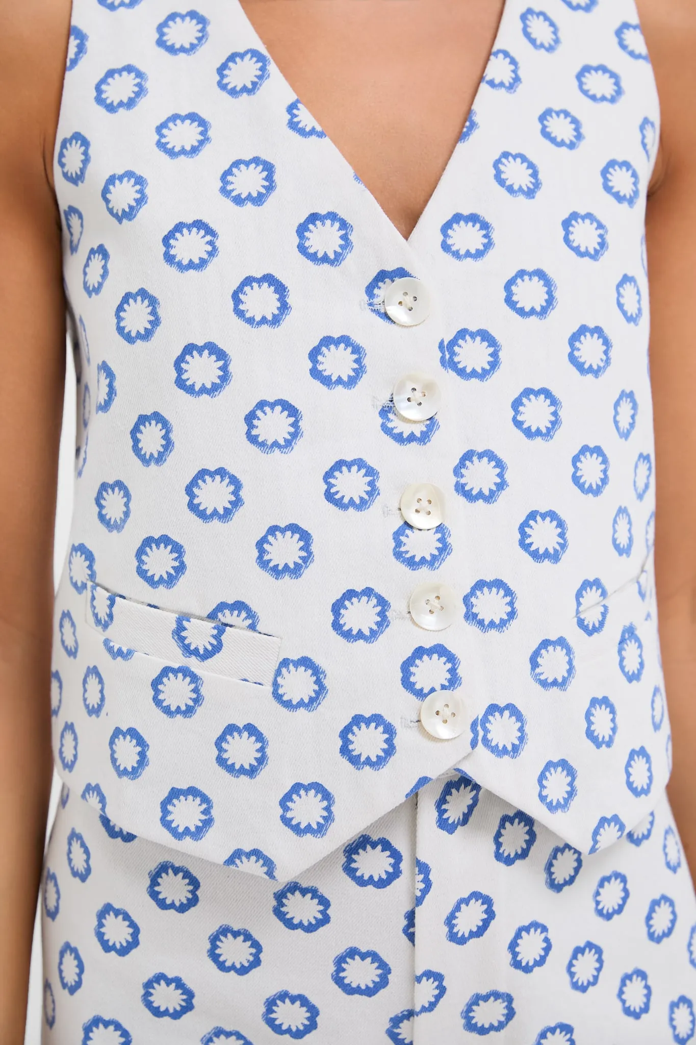 Daffodil Print Suit Vest