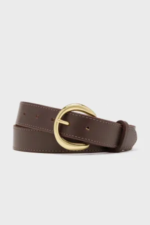 Dark Brown Custom 1.25" Bridle Leather Belt with Name Plate