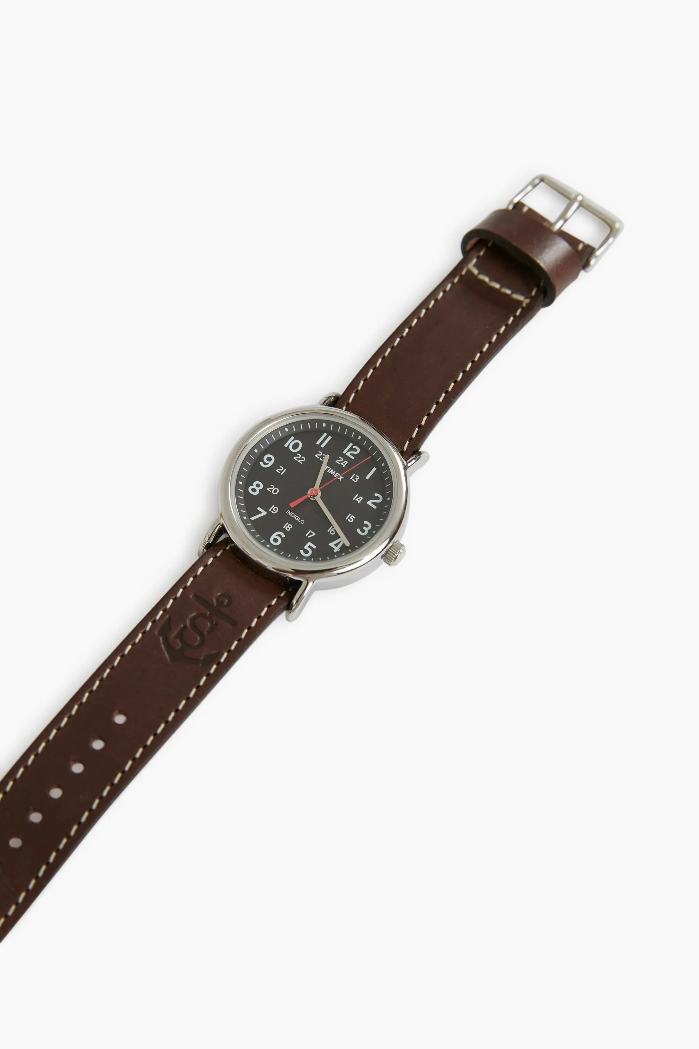 Dark Brown Leather Weekender Watch with Black Dial