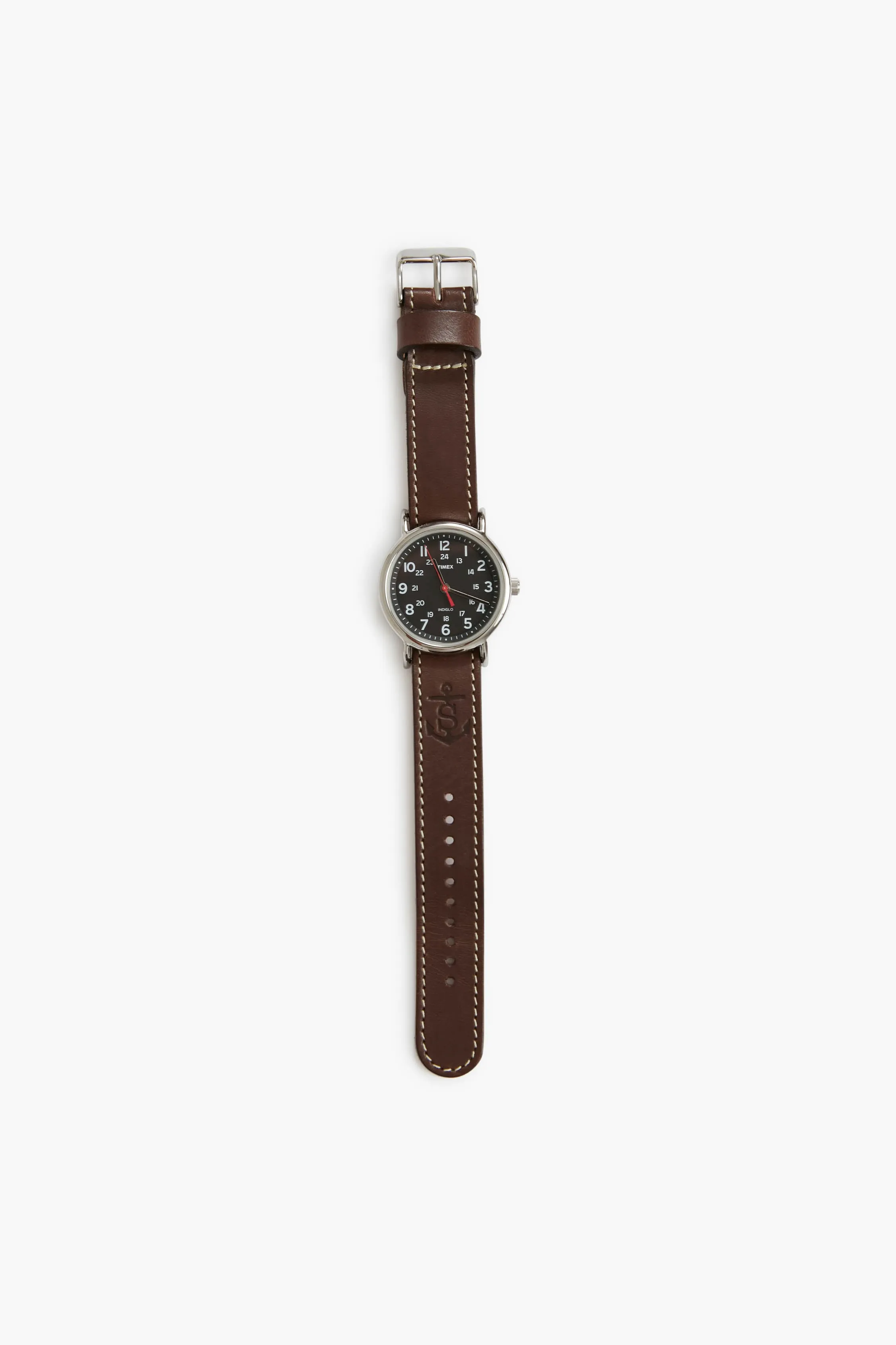 Dark Brown Leather Weekender Watch with Black Dial
