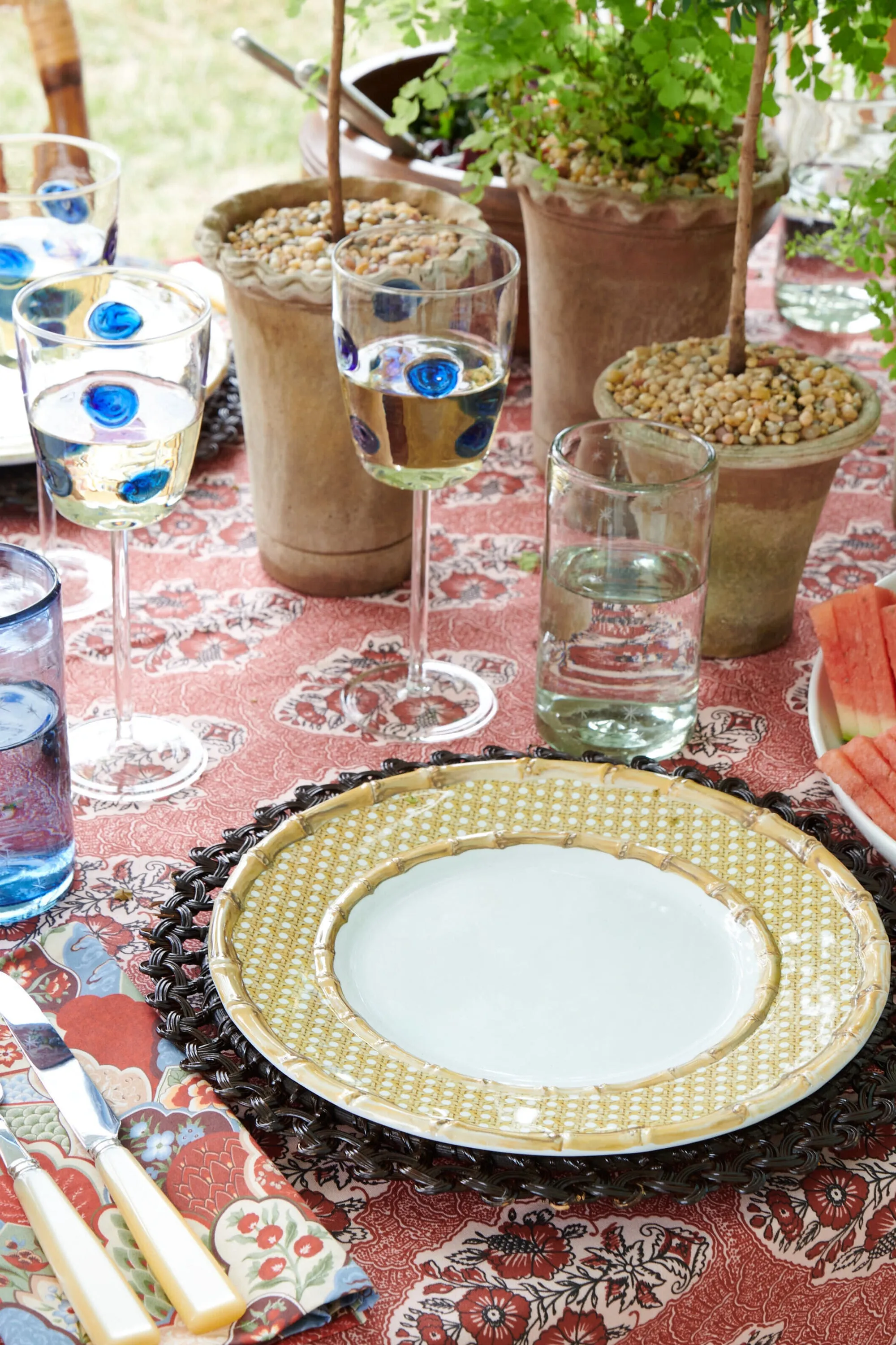 Dark Brown Rattan Intertwined Placemat (Set of 4)