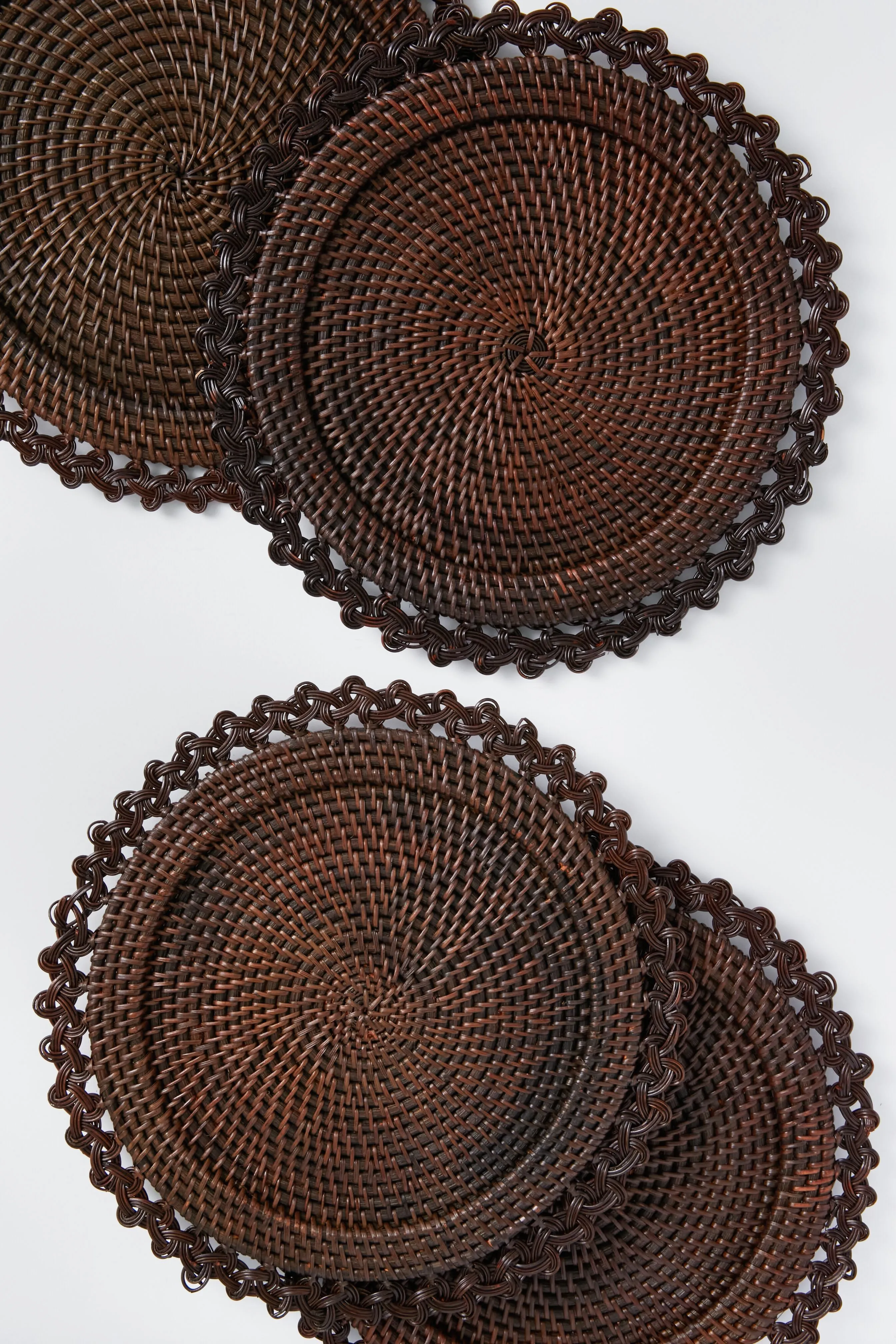 Dark Brown Rattan Intertwined Placemat (Set of 4)