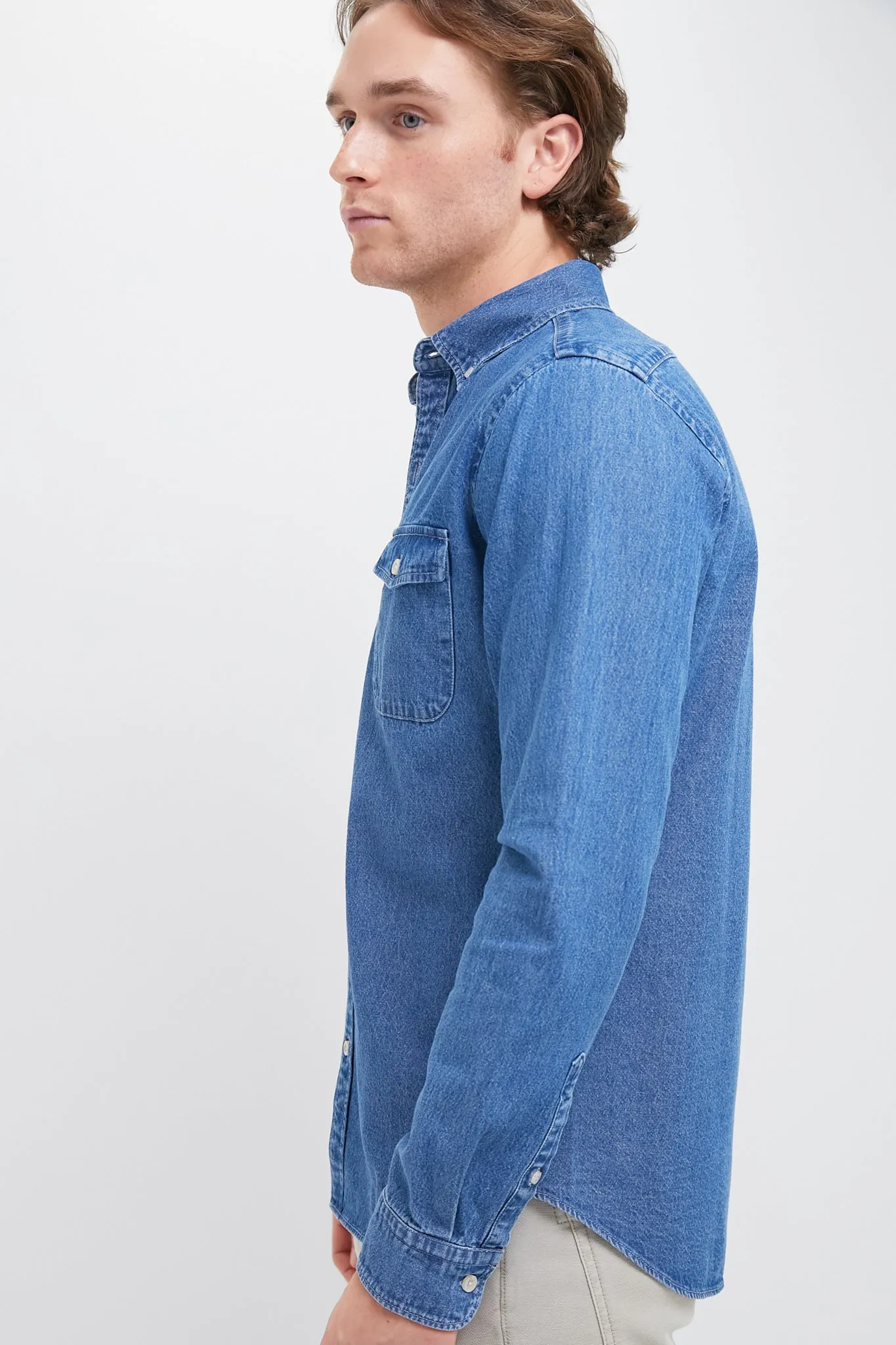 Dark Indigo Washed Denim Shirt