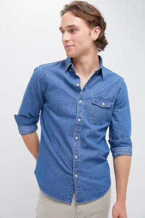 Dark Indigo Washed Denim Shirt