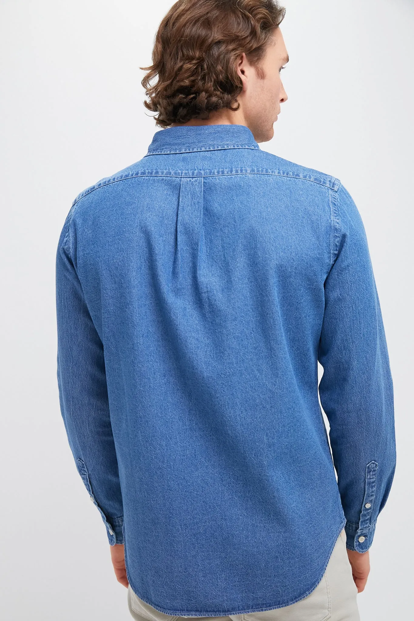 Dark Indigo Washed Denim Shirt
