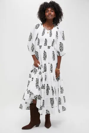 Deep Slate Green Aneeza Stamp Alice Dress