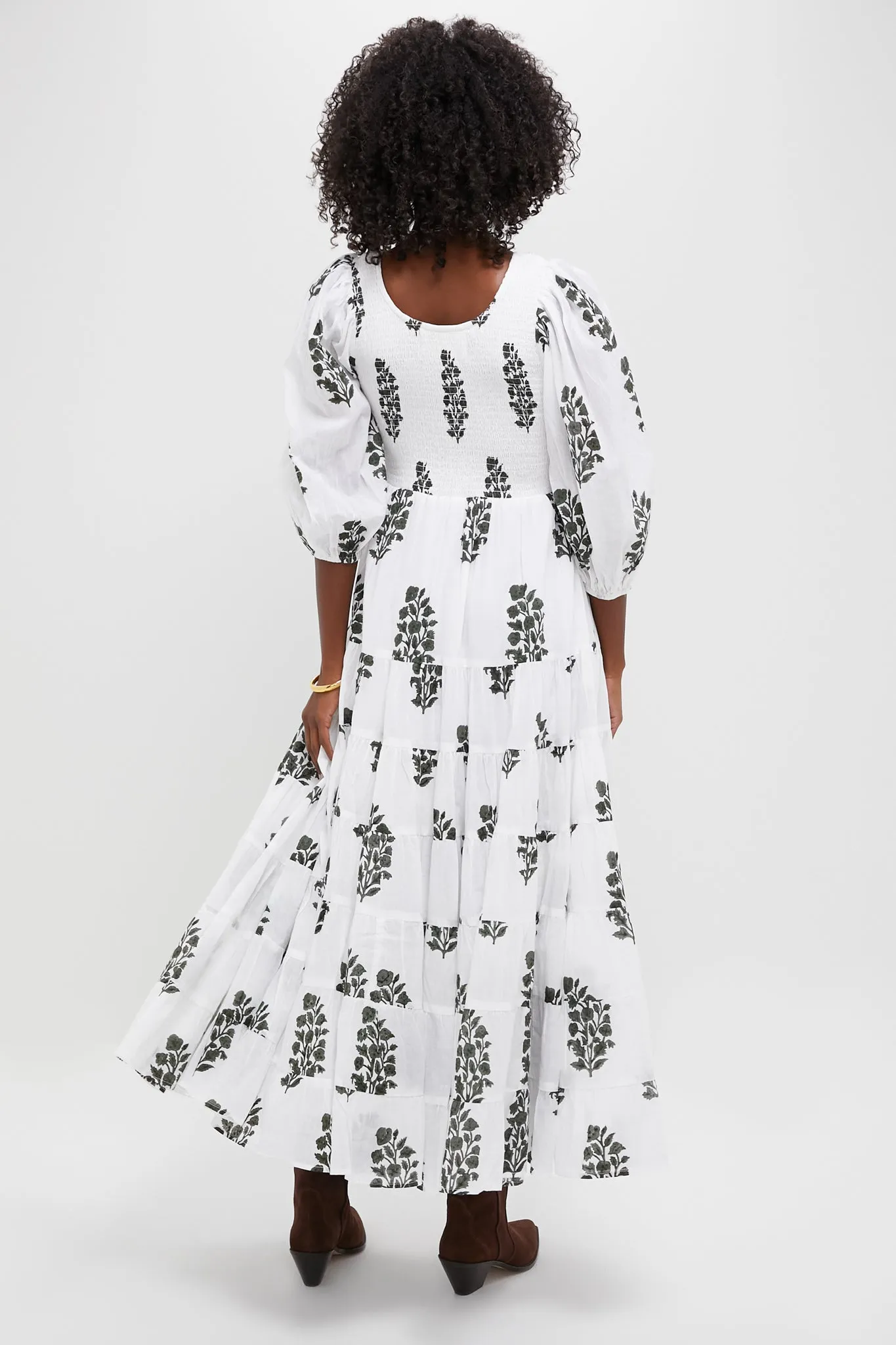 Deep Slate Green Aneeza Stamp Alice Dress