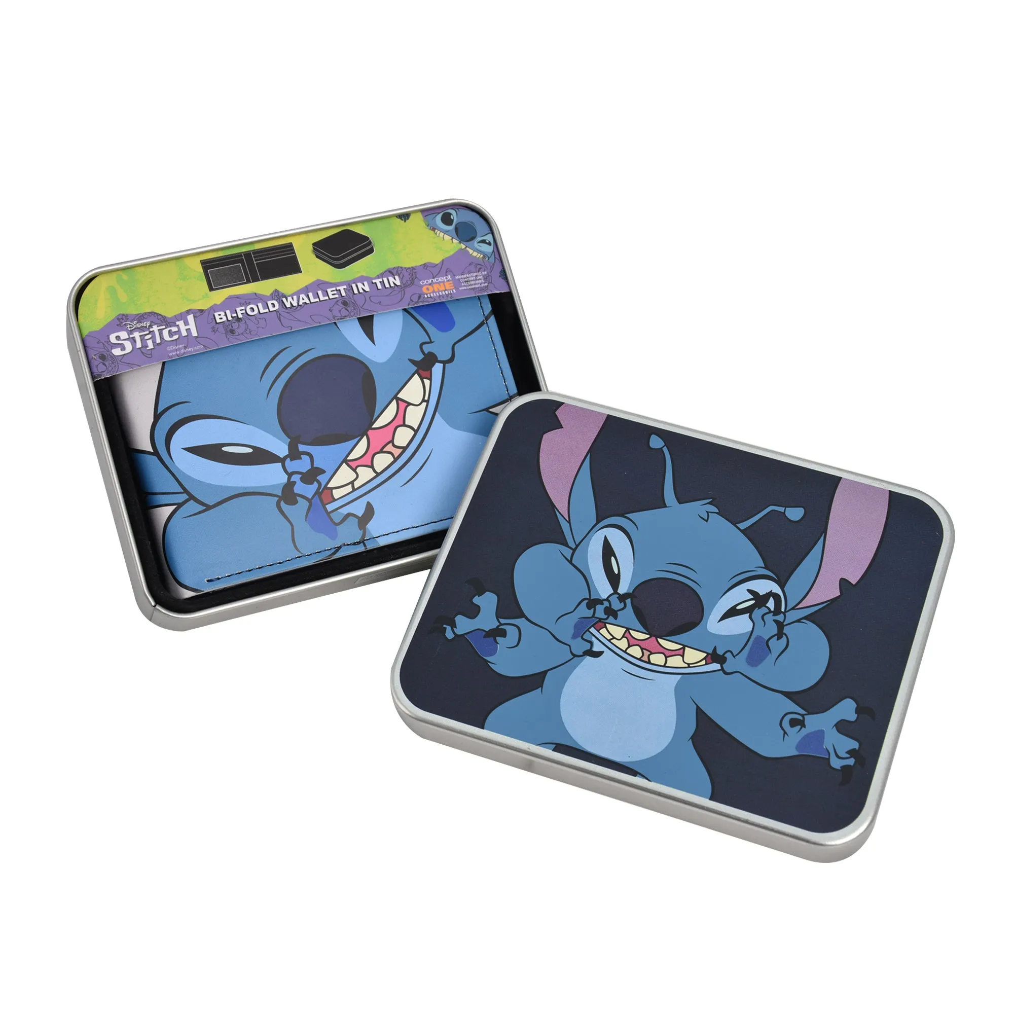 Disney's Stitch Bifold Wallet in a Decorative Tin Case, Multi