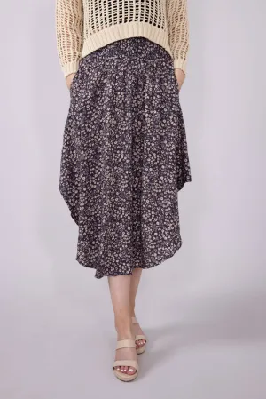 Ditsy Floral Hi-Low Midi Skirt for Women in Purple | VNS16762H8-NIGHTPURPLE