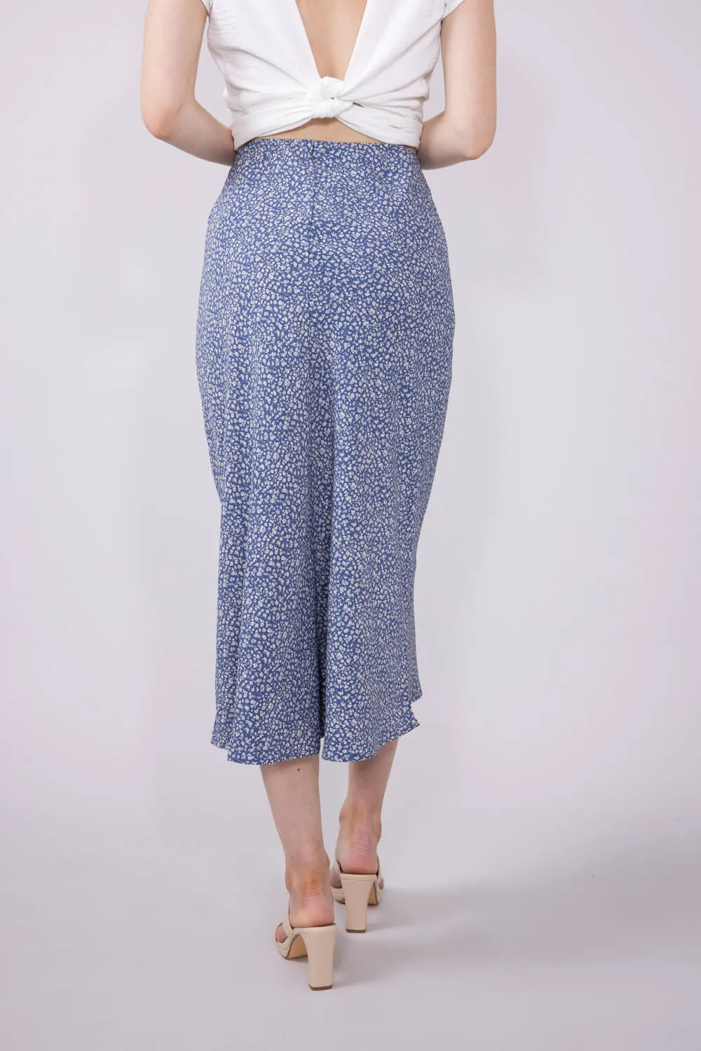 Ditsy Floral Midi Skirt for Women in Dusty Blue | 71063-DUSTYBLUE