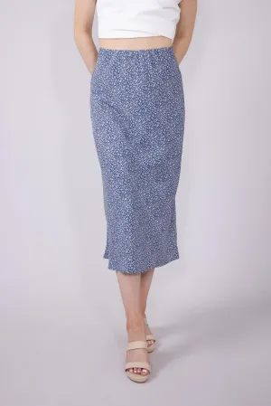 Ditsy Floral Midi Skirt for Women in Dusty Blue | 71063-DUSTYBLUE