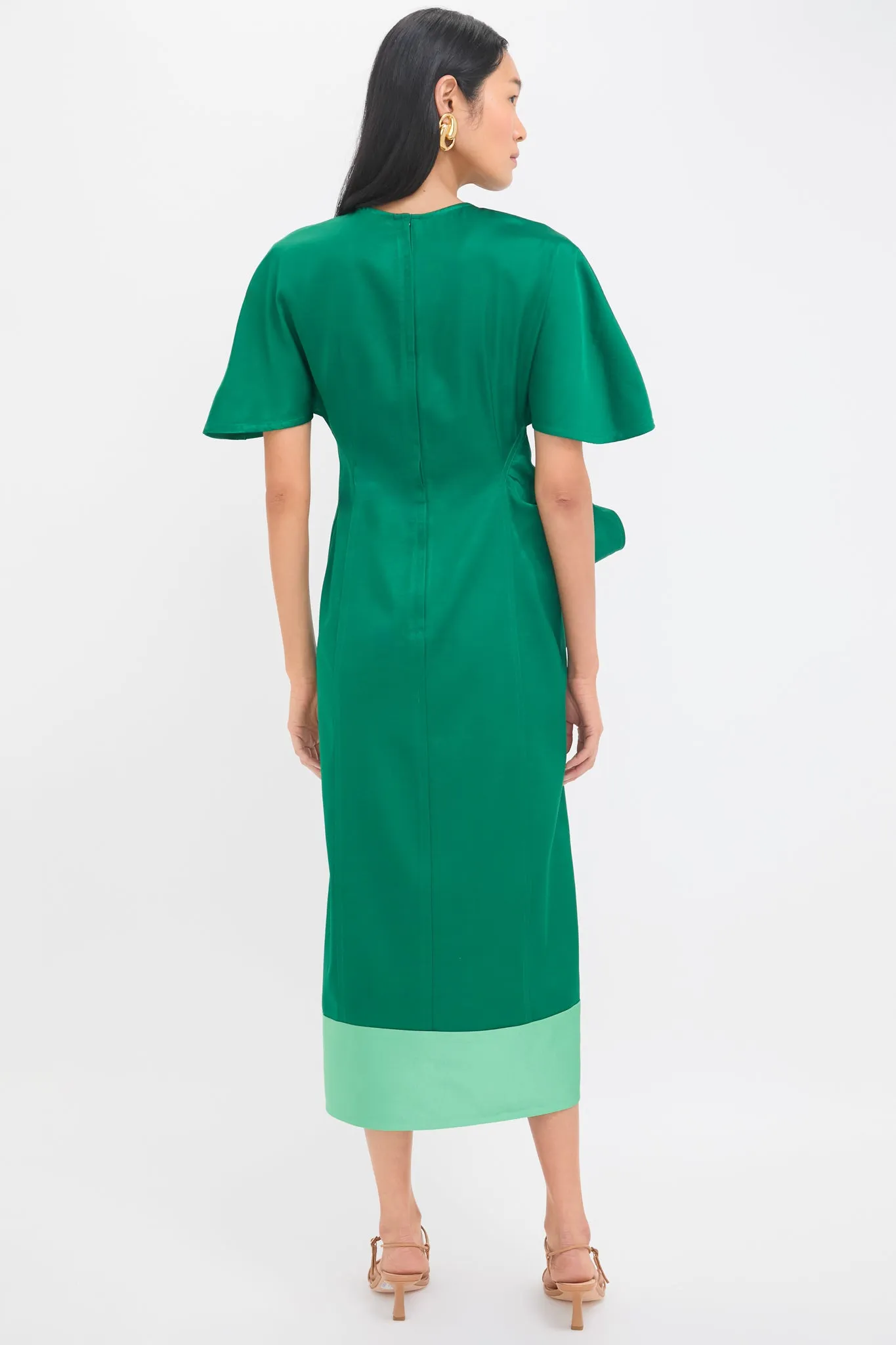 Emerald Slash and Slit Dress