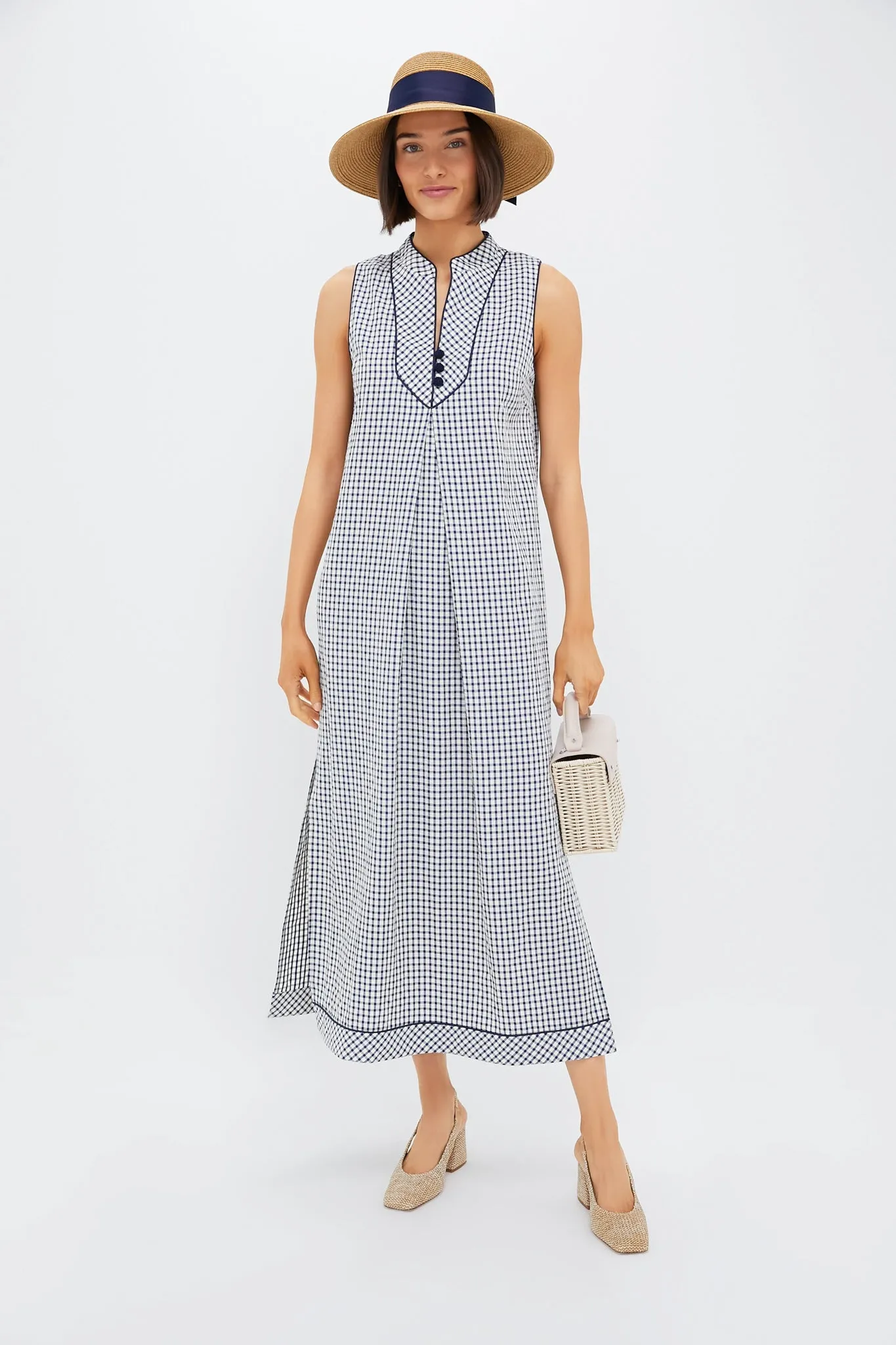Exclusive Navy Packable Wide Bow Sunhat