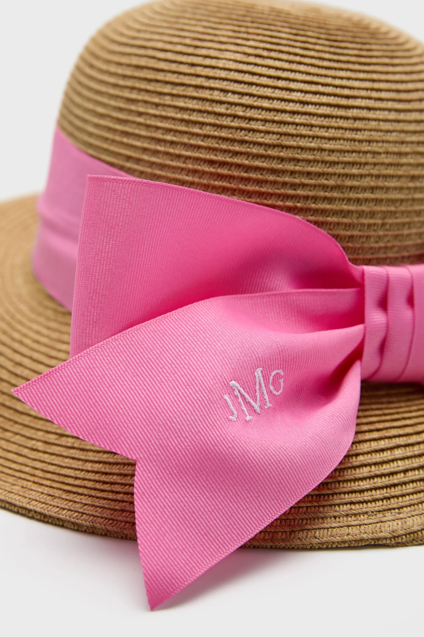 Exclusive Pink Packable Wide Bow Sunhat