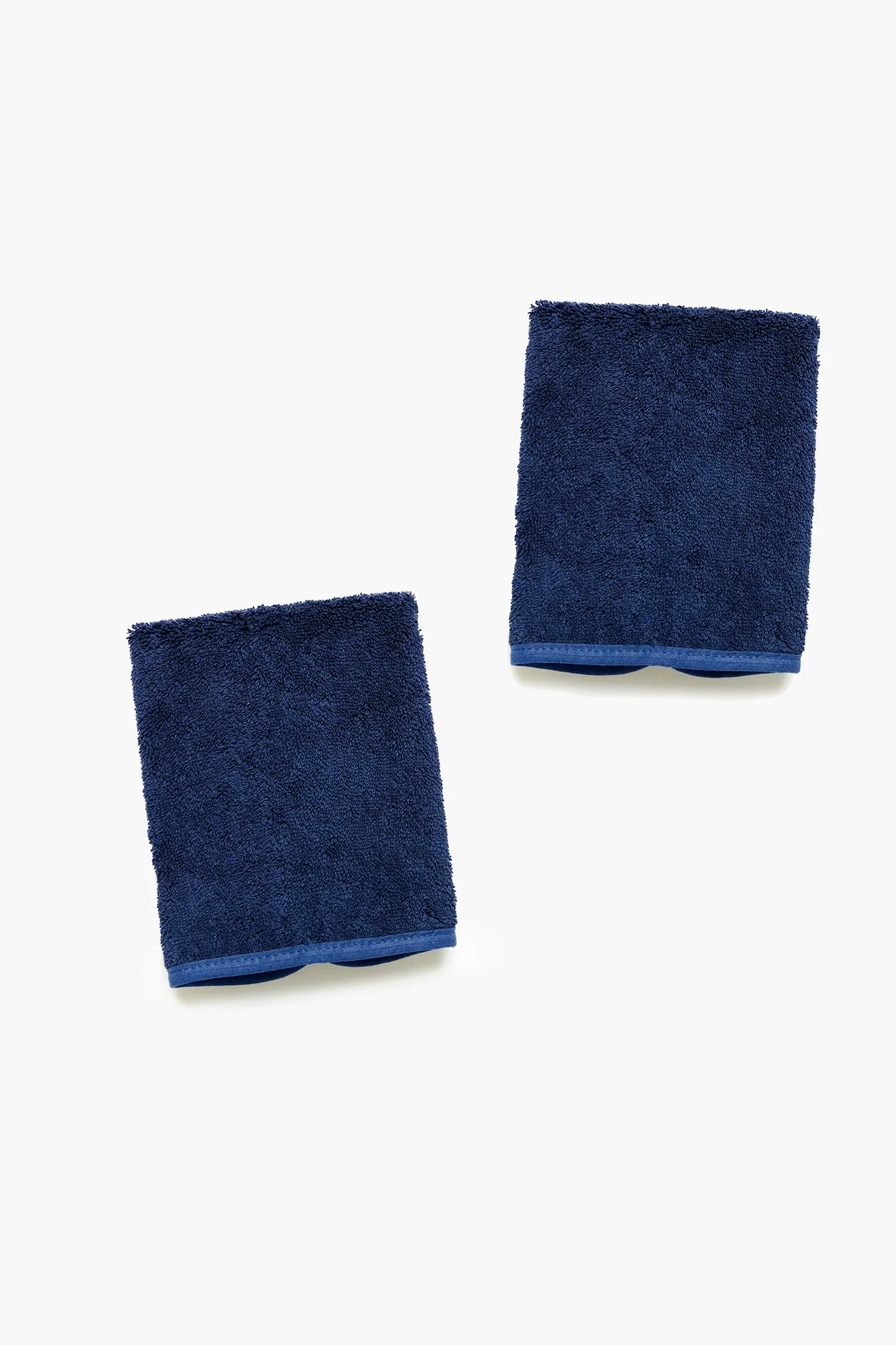 Exclusive Tuckernuck Blue Piped Edge Navy Makeup Towels Set of 2